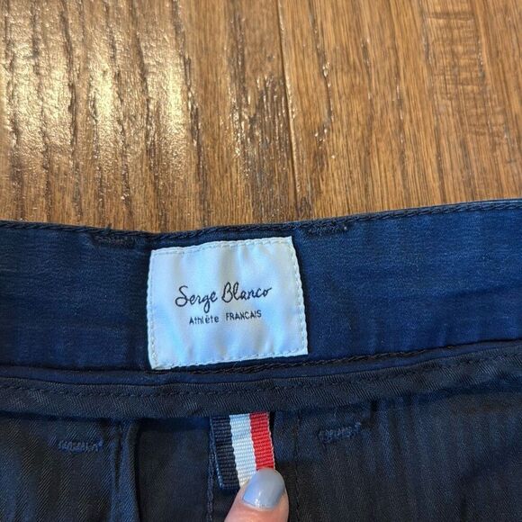 Serge Blanco Francais 702 navy slim chino pants size 28 - Picture 4 of 14